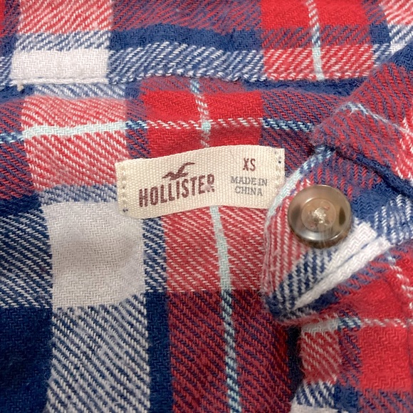 Blue/Red Plaid Hollister Flannel - Picture 3 of 3